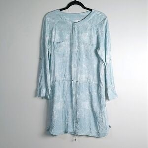 L Lou & Grey Blue Triangle Print Popover Dress